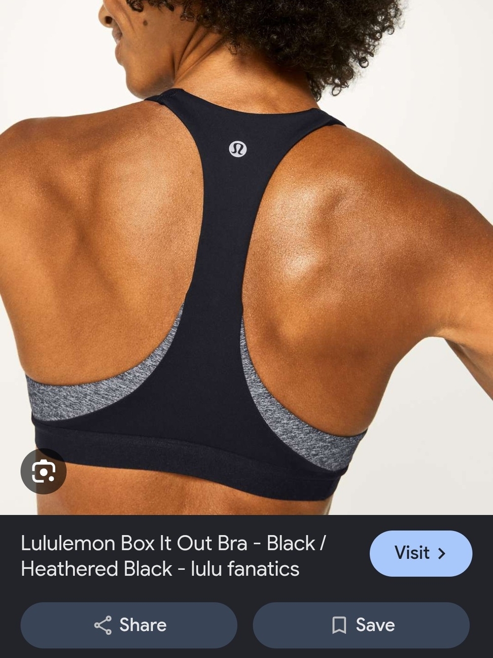 lululemon athletica Box It Out Bra in Black with Heathered Black Trim